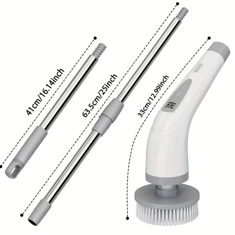Brosse Électrique Rotative 8 Têtes – Manche 125 cm