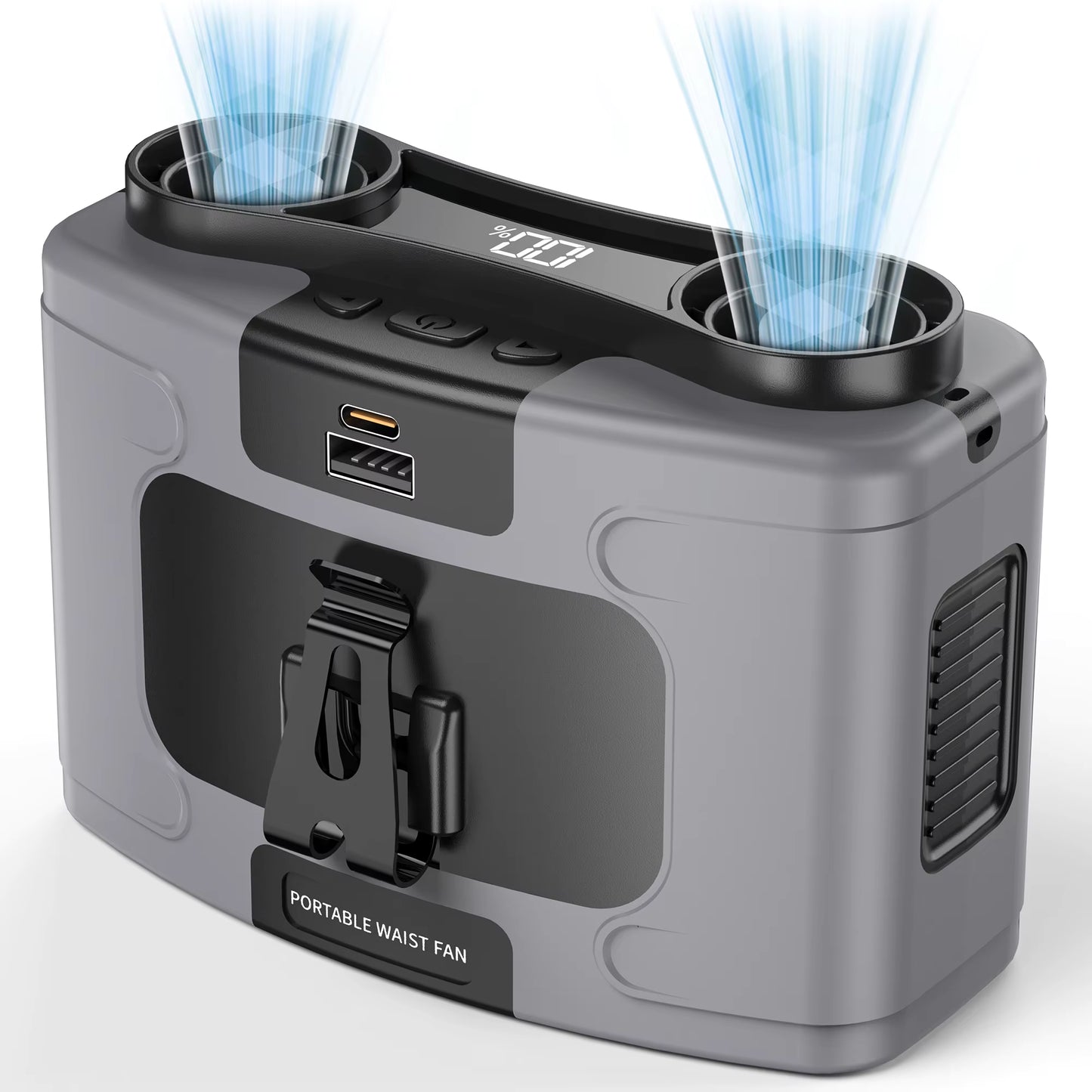 Ventilateur de ceinture 20 000 mAh – mains libres, 10 vitesses