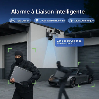 Caméra de Surveillance Solaire PTZ – 6MP avec Zoom 10X