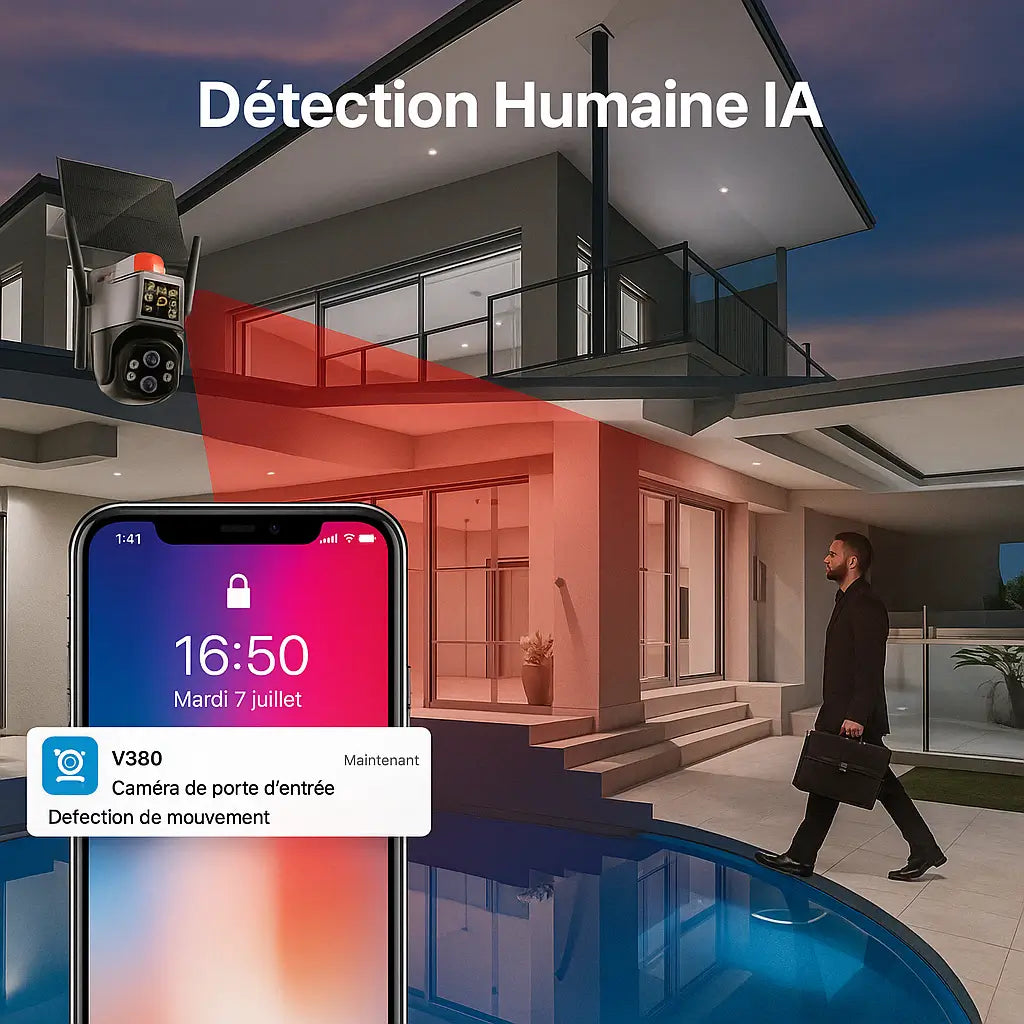 Caméra de Surveillance Solaire PTZ – 6MP avec Zoom 10X