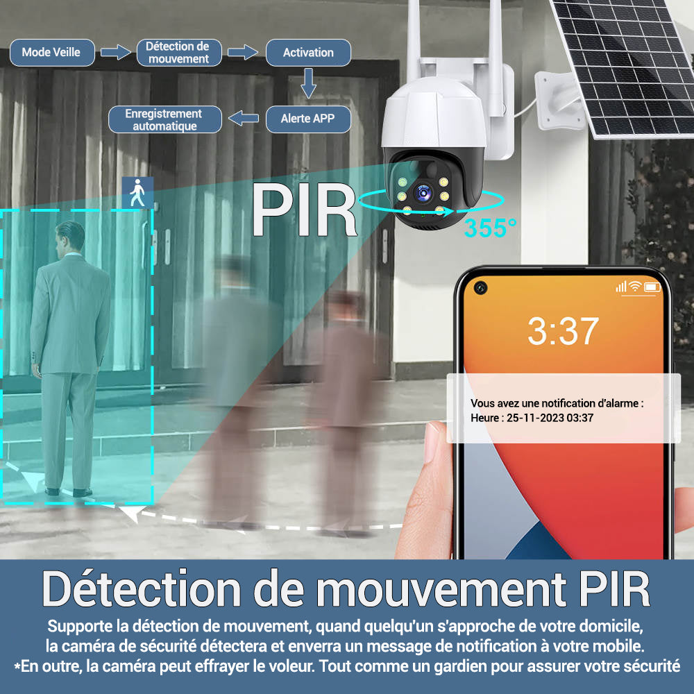 Caméra de sécurité solaire 3MP