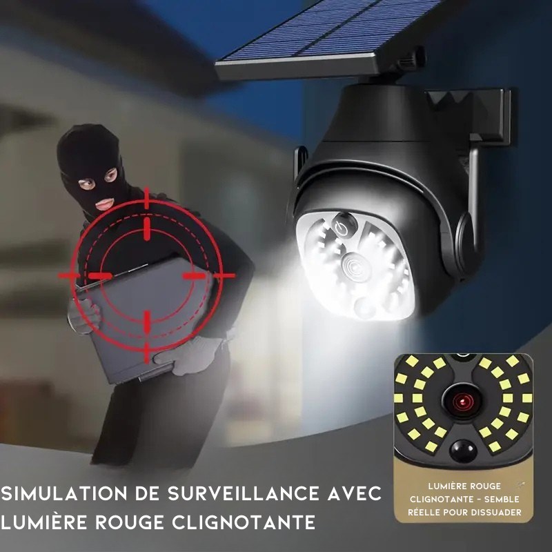 Projecteur Solaire avec Détection de Mouvement et Simulateur de Caméra de Sécurité
