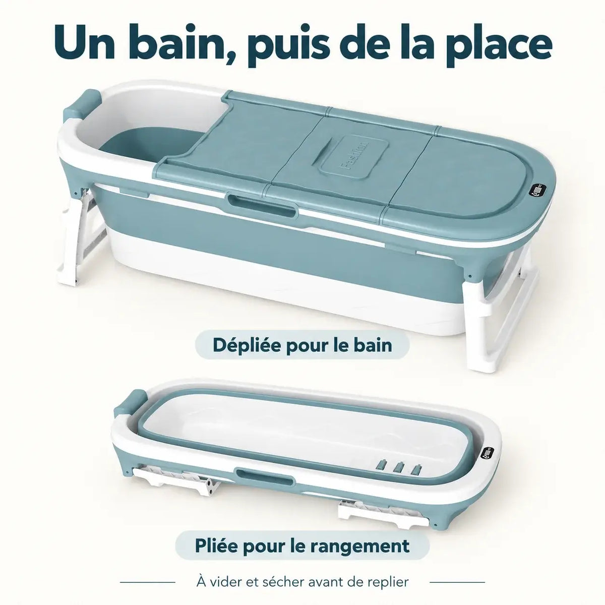 Baignoire pliable 152 cm avec afficheur de température
