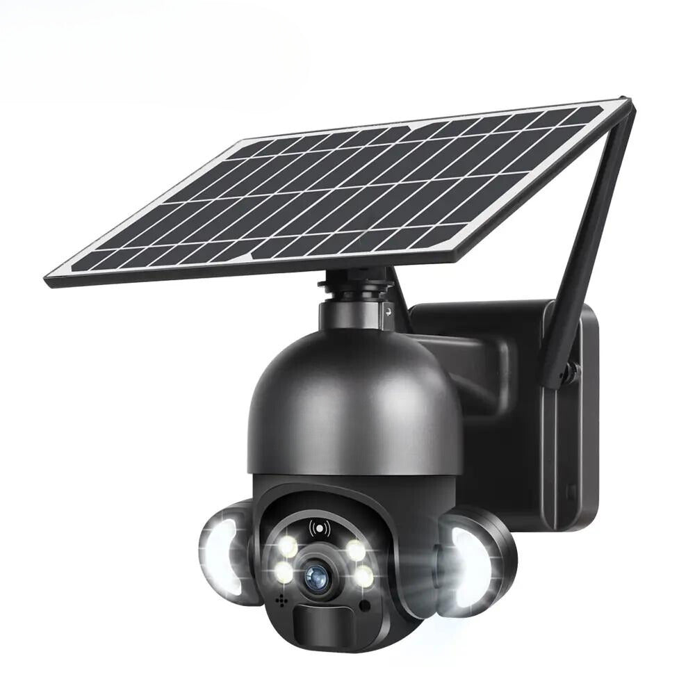 Caméra de sécurité solaire lumineuse PTZ 3MP compatible avec vodafone
