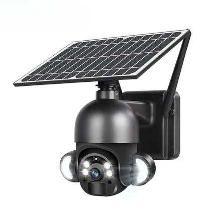 Caméra de sécurité solaire lumineuse PTZ 3MP compatible avec vodafone