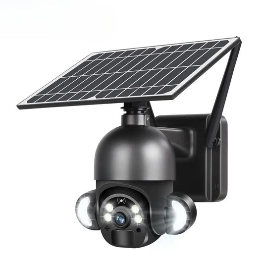 Caméra de sécurité solaire lumineuse PTZ 3MP compatible avec vodafone