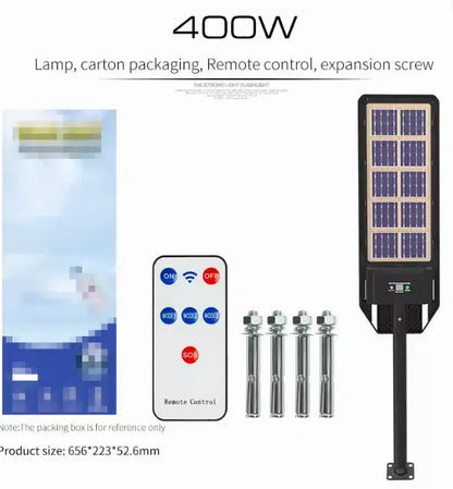 Projecteur Solaire LED 400W 12000 lm avec Détecteur
