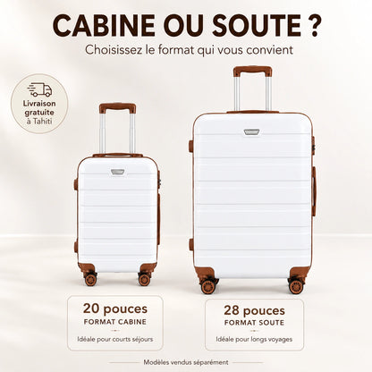 Set de Valise de Voyage Rigide à Roulettes 360°