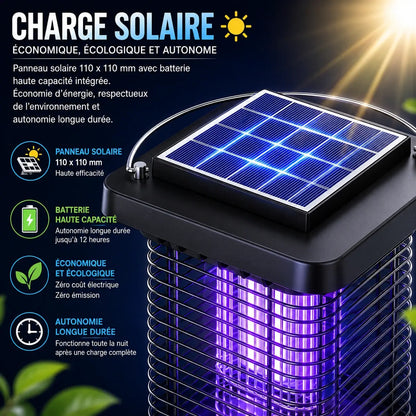 Tue-Moustiques Solaire & Électrique 1300V — IP65, Protection 360°