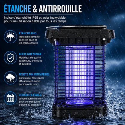Tue-Moustiques Solaire & Électrique 1300V — IP65, Protection 360°