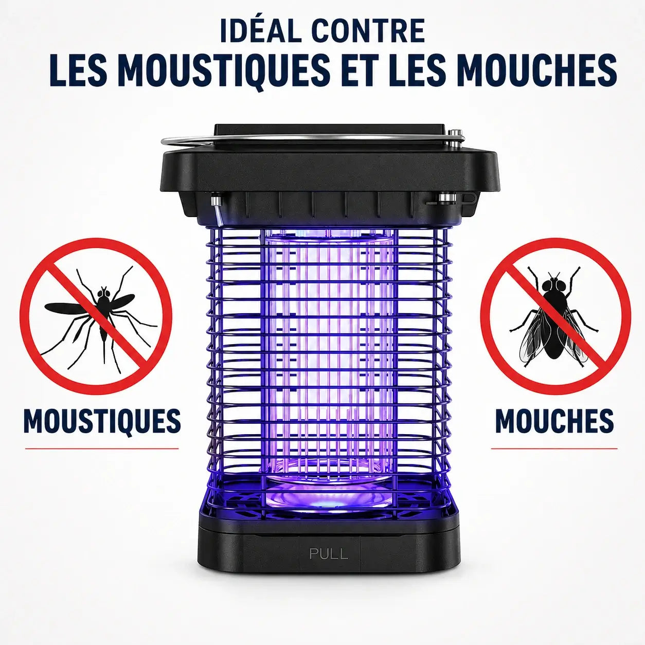 Tue-Moustiques Solaire & Électrique 1300V — IP65, Protection 360°