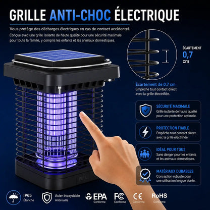 Tue-Moustiques Solaire & Électrique 1300V — IP65, Protection 360°