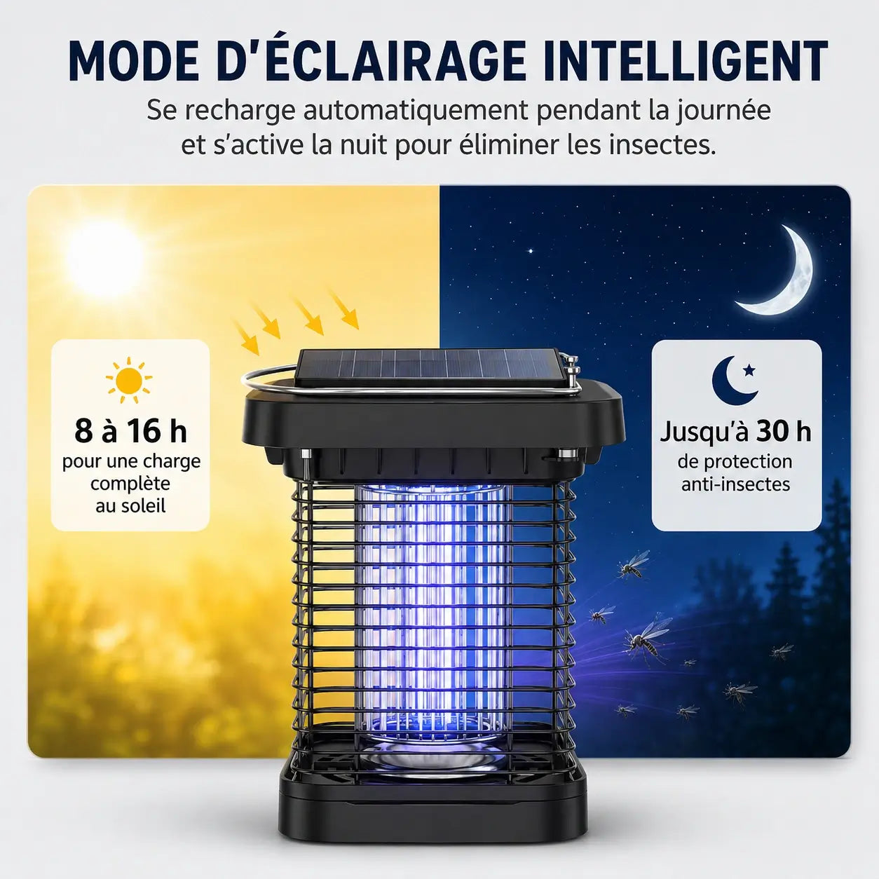 Tue-Moustiques Solaire & Électrique 1300V — IP65, Protection 360°