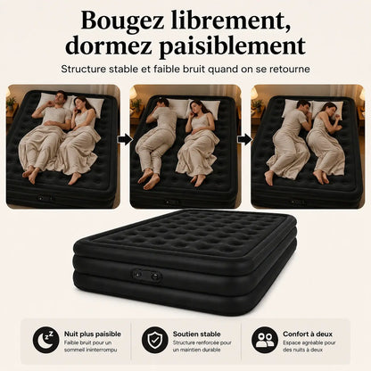 Matelas Gonflable 2 Places – Pompe USB Rechargeable & Arrêt Auto | Camping & Maison