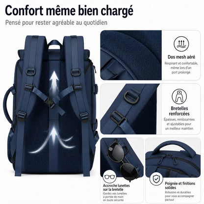 Sac de Voyage 3-en-1 Imperméable – Port USB & Compartiment Chaussures