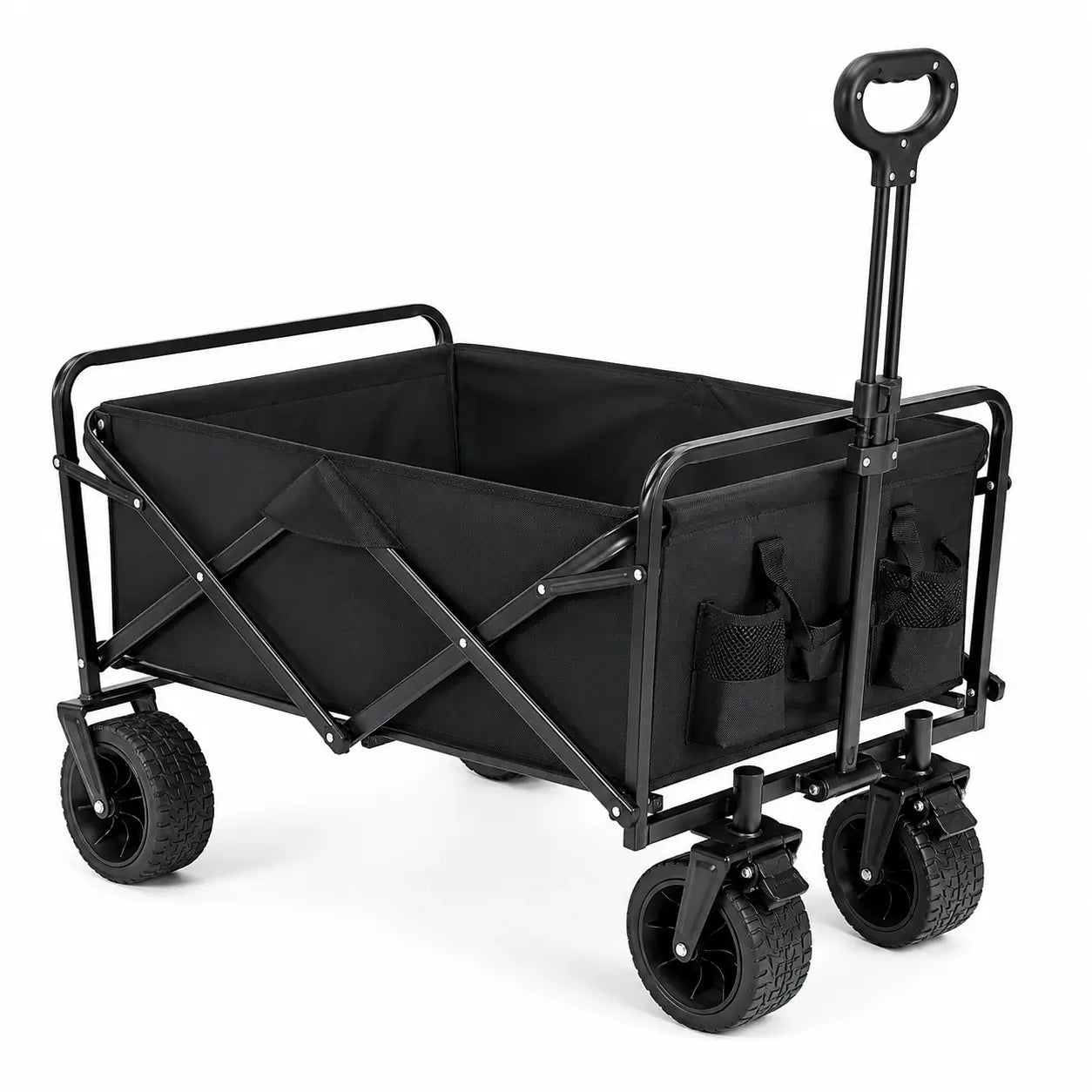 Chariot de Transport Pliable Tout-Terrain – Capacité 150 KG | Roues 360° & Double Frein