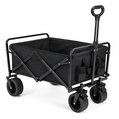 Chariot de Transport Pliable Tout-Terrain – Capacité 150 KG | Roues 360° & Double Frein