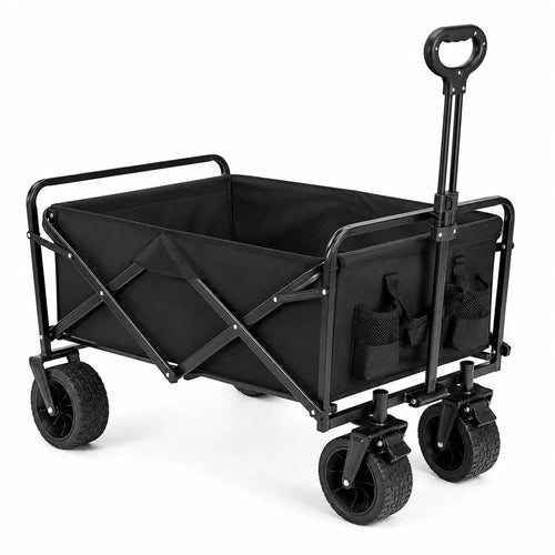 Chariot de Transport Pliable Tout-Terrain – Capacité 150 KG | Roues 360° & Double Frein