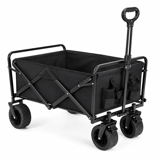 Chariot de Transport Pliable Tout-Terrain – Capacité 200 KG | Roues 360° & Double Frein