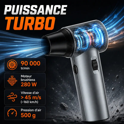 Souffleur Turbo X7 Pro – 90 000 RPM | Sans Fil & Ultra Compact