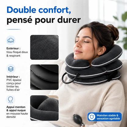 Coussin de Traction Cervicale Gonflable – Détente Nuque & Épaules | Ajustable & Nomade
