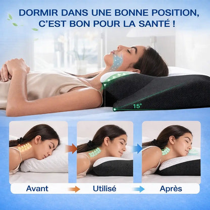 Oreiller Cervical Ergonomique 2-en-1 (Mémoire de Forme)