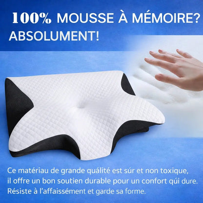 Oreiller Cervical Ergonomique 2-en-1 (Mémoire de Forme)