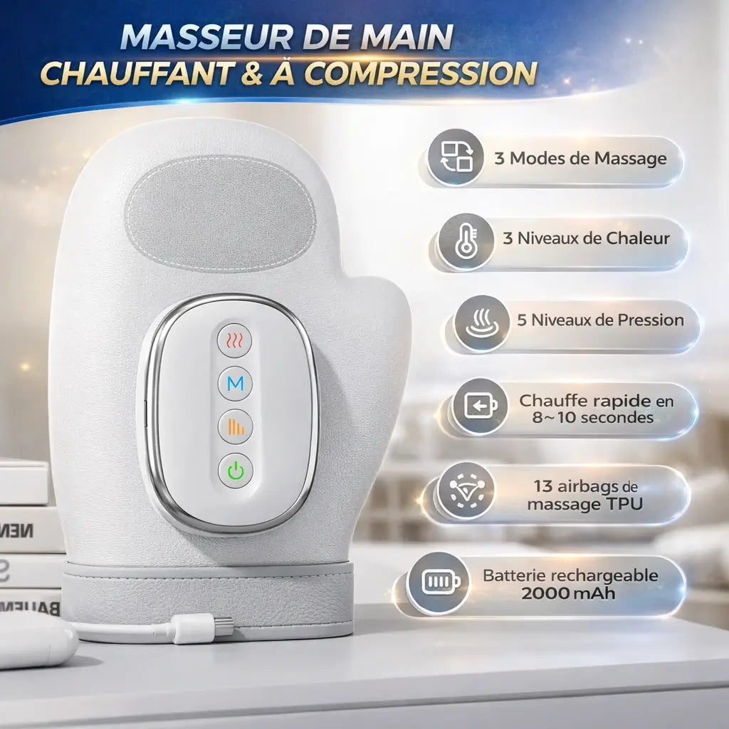 Masseur de Main à Compression Chauffante