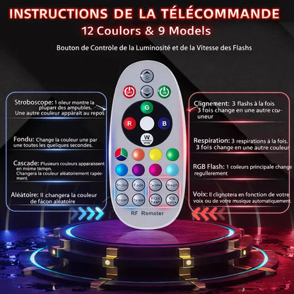Guirlande solaire couleur RGBW - 15M & 15 Ampoules