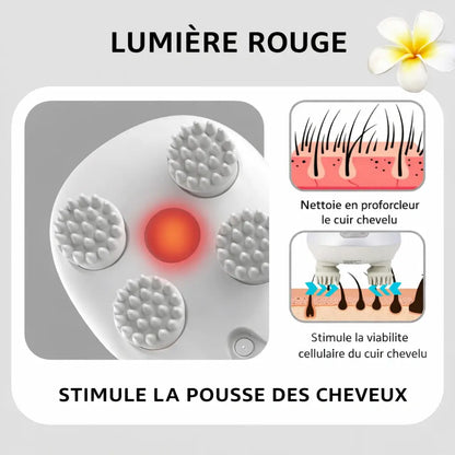 Masseur Cuir Chevelu (LED rouge + chaleur) — 5-en-1