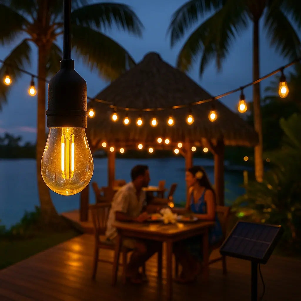 Guirlande solaire de 15M & 15+1 Ampoules