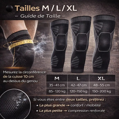 Manchon de Compression Genou & Mollet – Sport (M/L/XL)