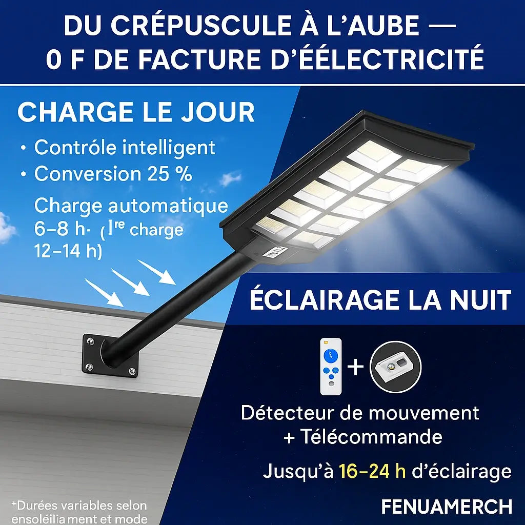 Lampadaire solaire 1000W – 800 LED IP65