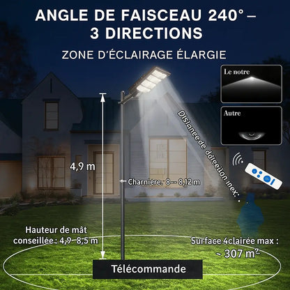 Lampadaire solaire 1000W – 800 LED IP65