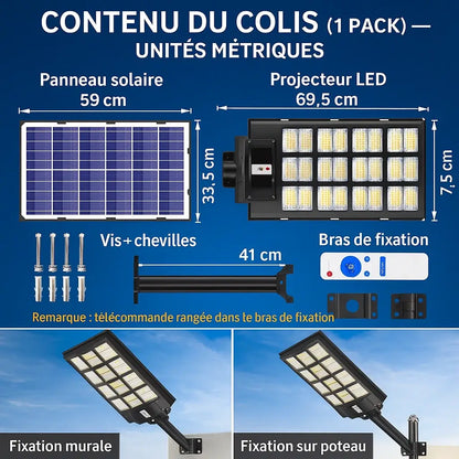 Lampadaire solaire 1000W – 800 LED IP65