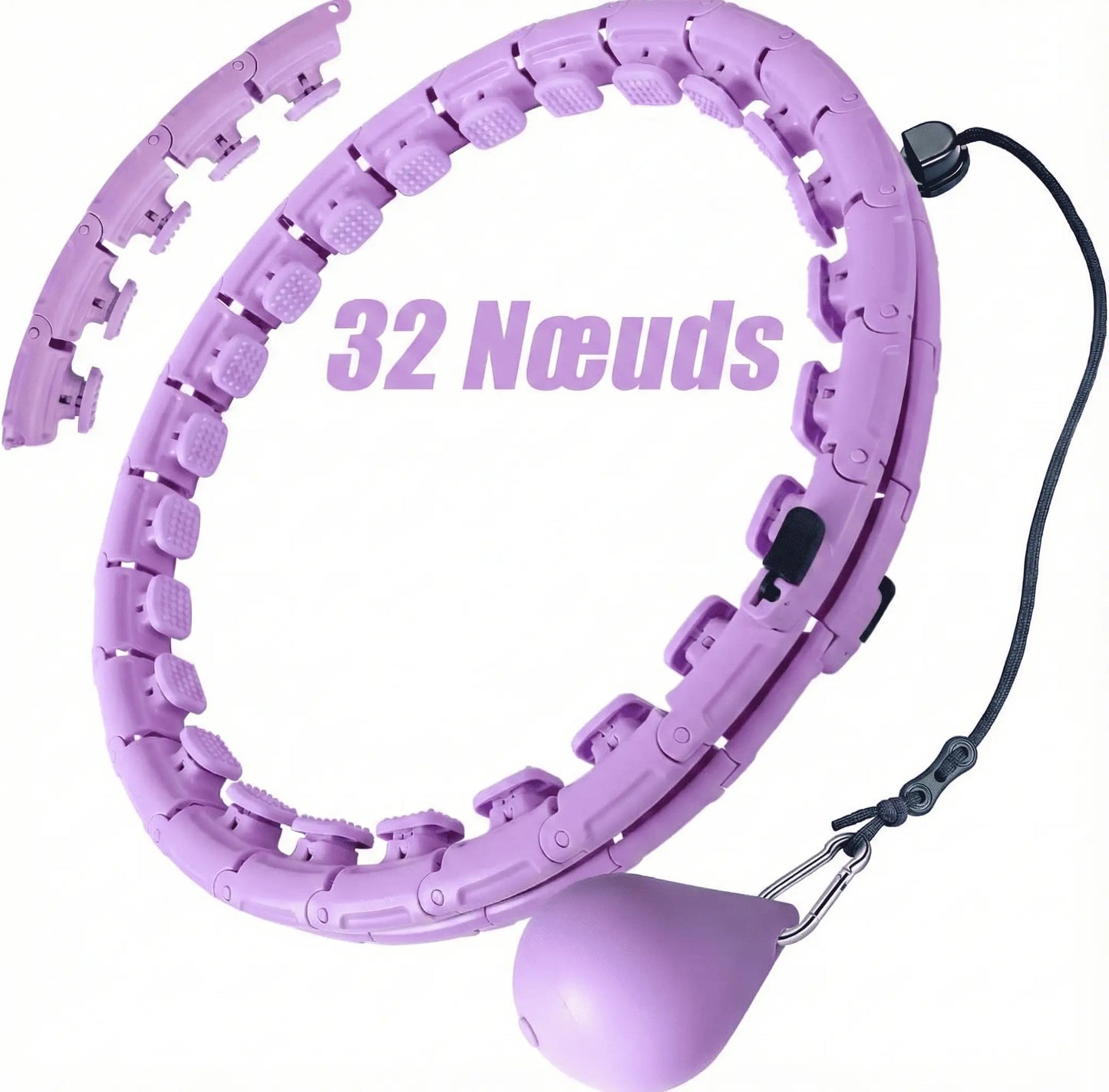 Hula Hoop Lesté Réglable (32 nœuds) – Détachable & Ajustable