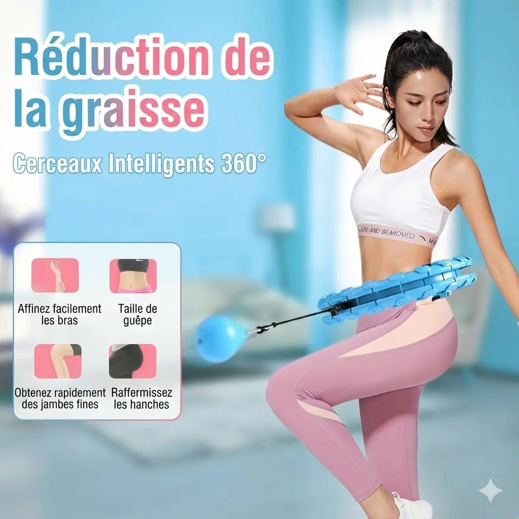 Hula Hoop Lesté Réglable (32 nœuds) – Détachable & Ajustable
