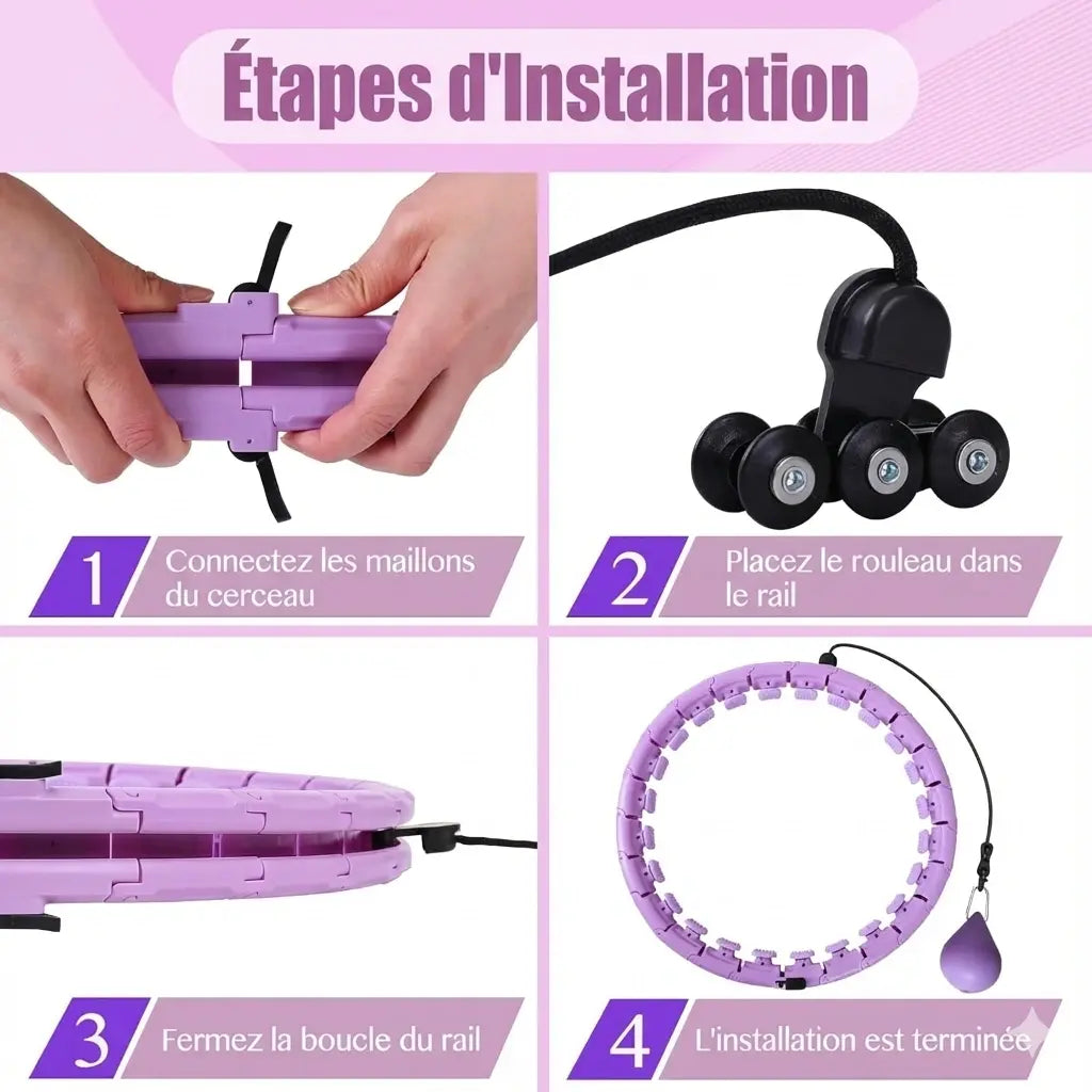 Hula Hoop Lesté Réglable (32 nœuds) – Détachable & Ajustable