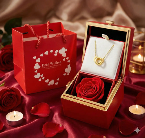 Cadeau Proposition : Cœur de rose Rotatif Acrylique