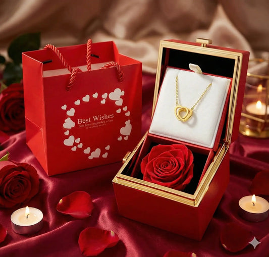 Cadeau Proposition : Cœur de rose Rotatif Acrylique