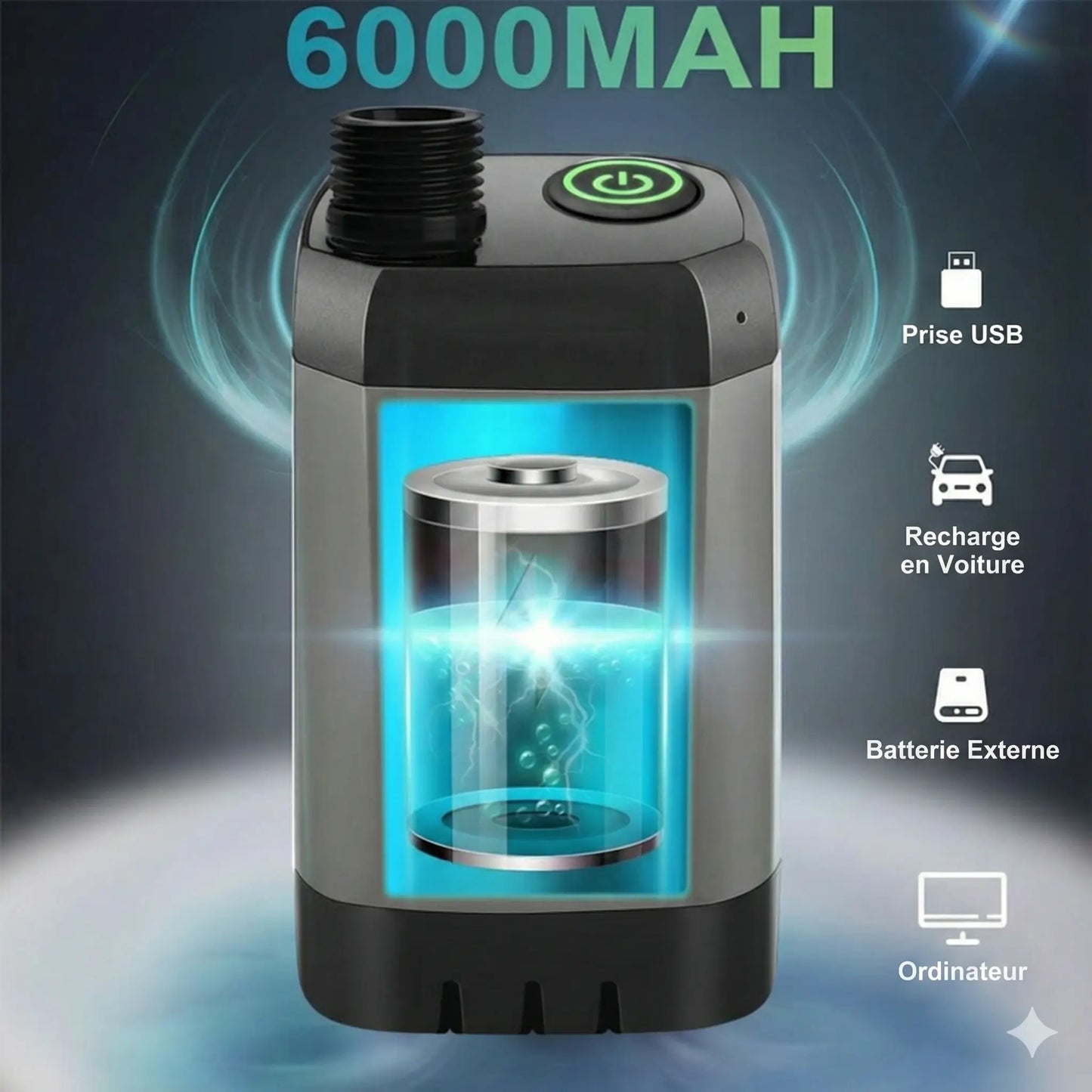 Douche Portable Rechargeable 6000 mAh – 4 Modes