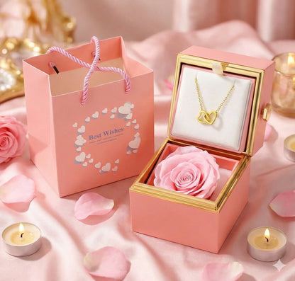 Cadeau Proposition : Cœur de rose Rotatif Acrylique