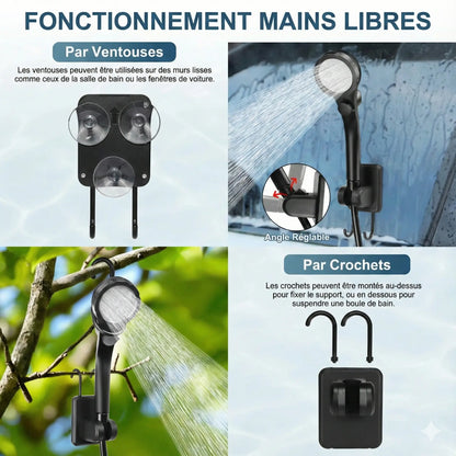 Douche Portable Rechargeable 6000 mAh – 4 Modes