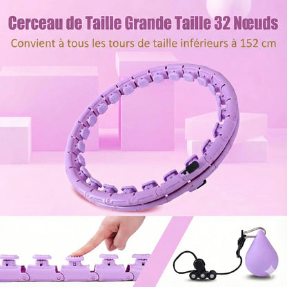 Hula Hoop Lesté Réglable (32 nœuds) – Détachable & Ajustable