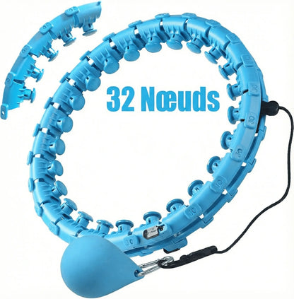 Hula Hoop Lesté Réglable (32 nœuds) – Détachable & Ajustable