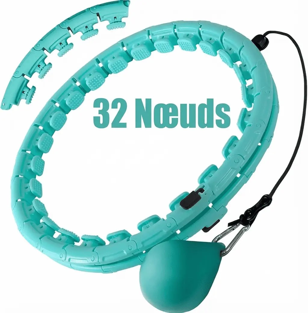 Hula Hoop Lesté Réglable (32 nœuds) – Détachable & Ajustable
