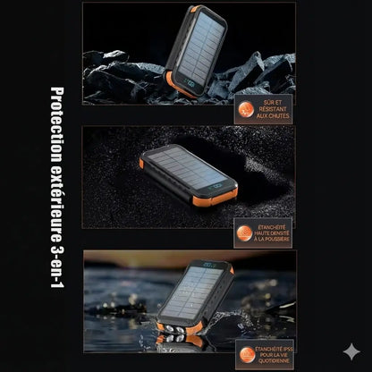 Batterie Externe Solaire 20 000 mAh – 4 Panneaux Pliables