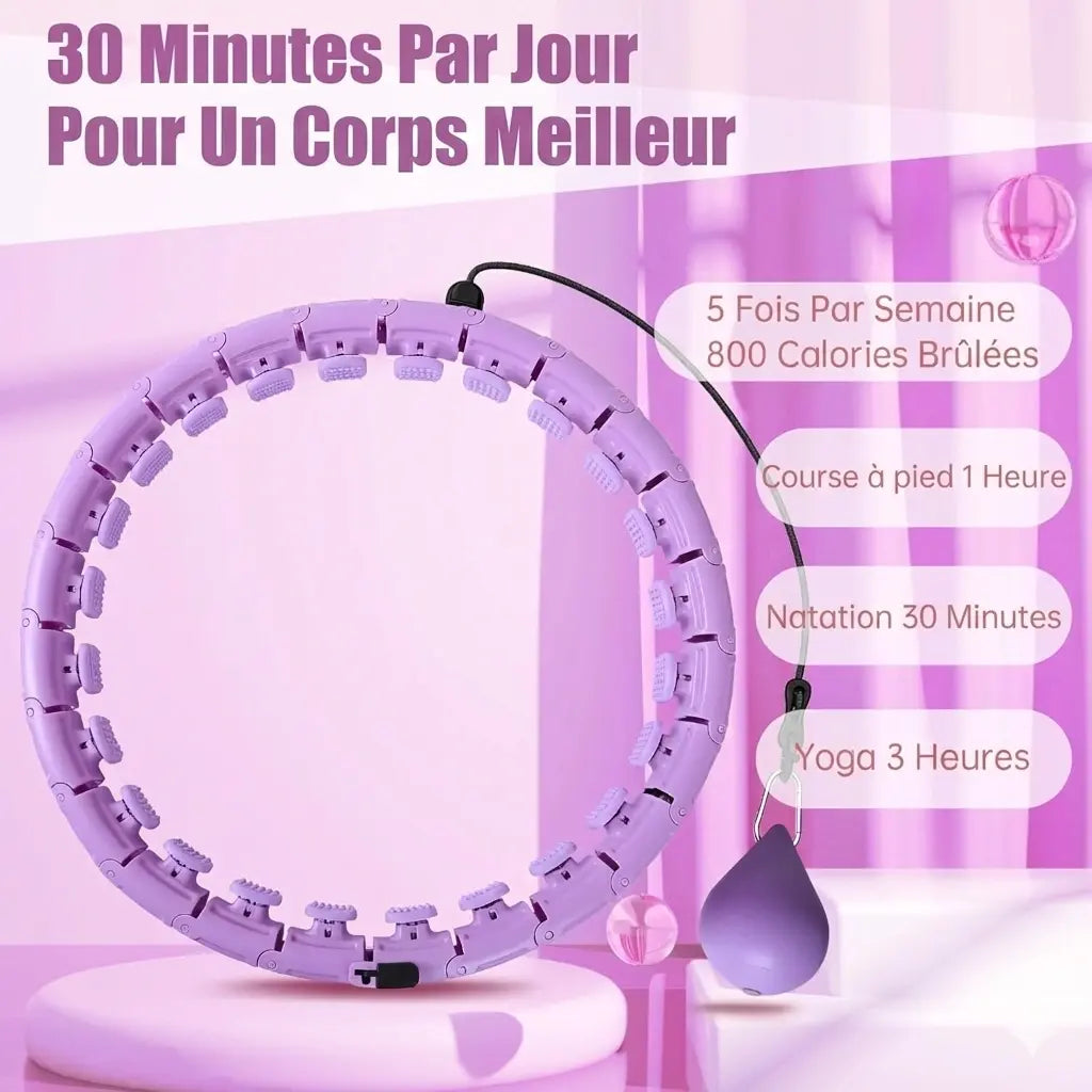 Hula Hoop Lesté Réglable (32 nœuds) – Détachable & Ajustable