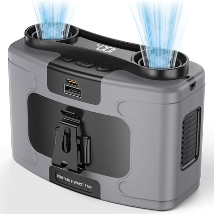 Ventilateur de ceinture 20 000 mAh – mains libres, 10 vitesses