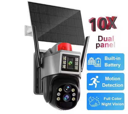 Caméra de Surveillance Solaire PTZ – 6MP avec Zoom 10X